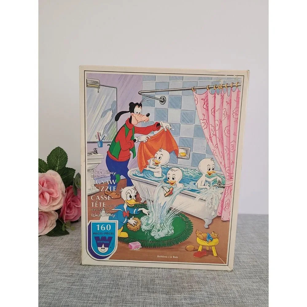 Rare Vintage Walt Disney Donald‎ Duck Bathtime Puzzle 160pcs, 1980s, Complete